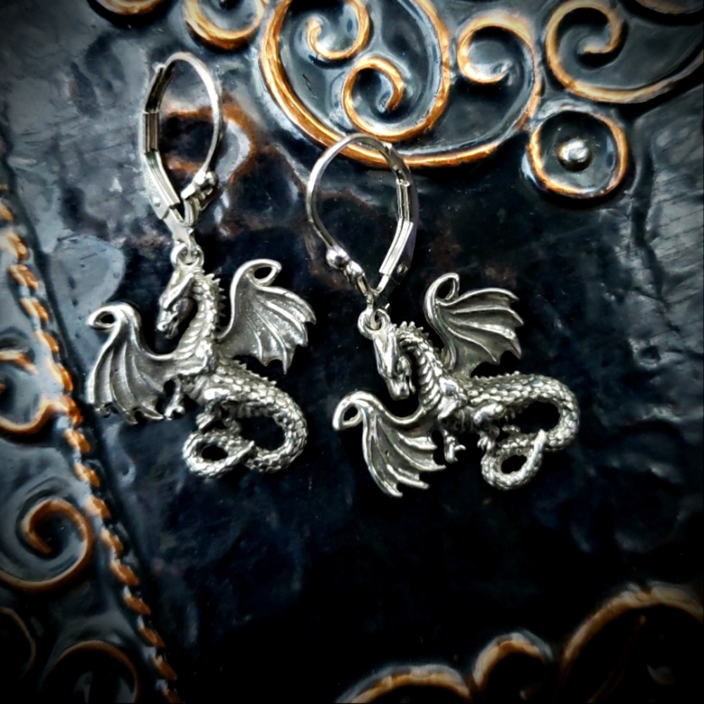 Dragon Sterling Silver Earrings